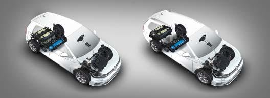 H 04 Naturgassdrift²) reduserer både forbruket og utslippet. Naturgasstankene er plassbesparende integrert under bilen og går derfor ikke ut over fleksibiliteten og bagasjeromsvolumet.