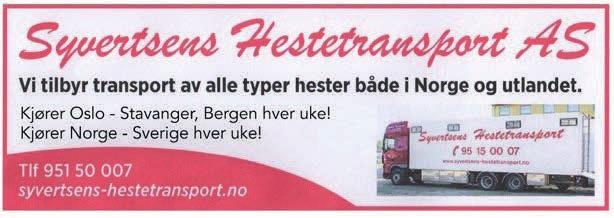 BERGEN TRAVPARK A/S, 5111 Breistein Telefon: 55 39 68 00 Telefax: 55 39 68 01 firmapost.bergen@rikstoto.