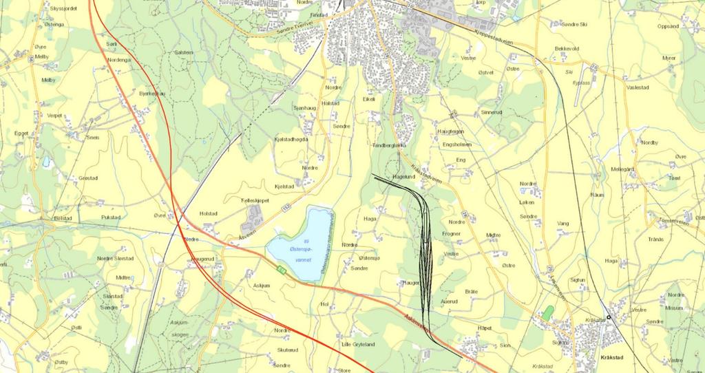 Figur 8 Togparkering, alternativ H3 (fjellhall) Løsninger som Bane NOR ønsker å utrede videre Silingsarbeidet forut for