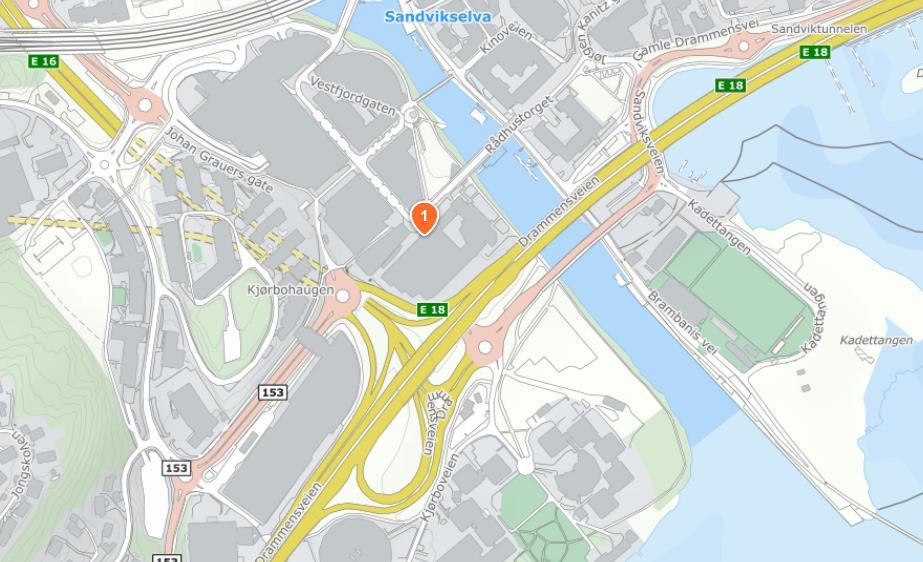 2 Om analyseobjektet 2.1 Beskrivelse av analyseområdet Eiendommen ligger på Arnold Haukelands plass 2,4,6,8,10,12 og 14 i Sandvika.