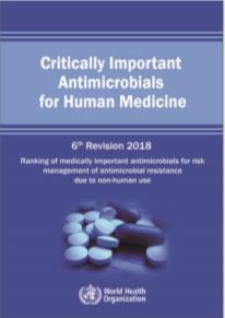 WHO: kritisk viktige antibiotika (CIA) med høyest prioritet (HP) for humanmedisinen Mål er lavest mulig bruk av antibiotika klassifisert som HP CIA (såkalte «last resort» antibiotika) 3. -4. gen.