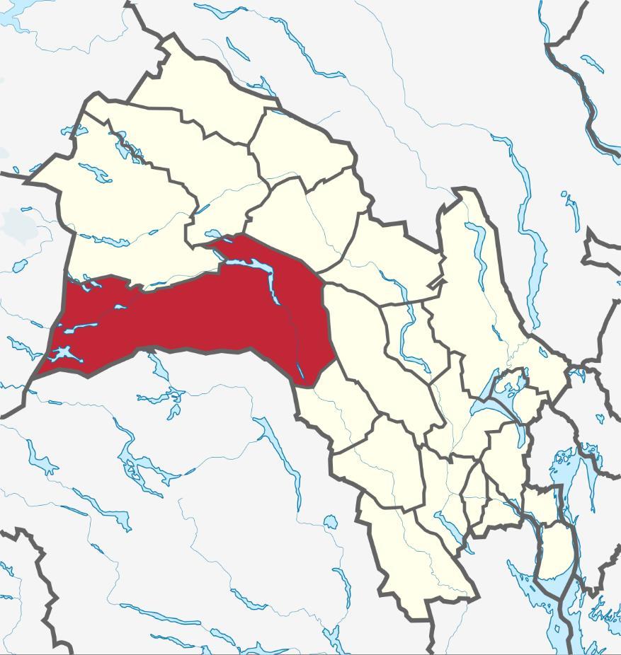 Nore og Uvdal i Buskerud Areal: 2505 km² Innbyggere: 2451 Kraftkommune