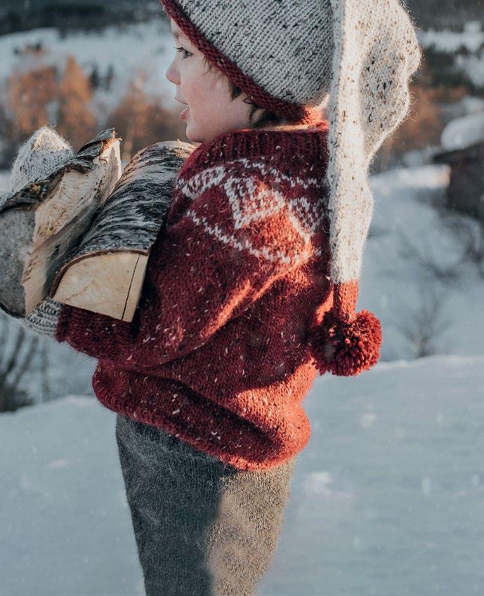 73-34 FESTNIKKERS GRÅ GARN BRUKT I DENNE OPPSKRIFTEN: BIG STERK 40 % alpakka, 40 % merinoull, 20 % nylon, 50 gram = ca 80 meter DESIGN INSTAGRAM Monica Norseth @tusenogen_maske STØRRELSER 2-3 (4) 6