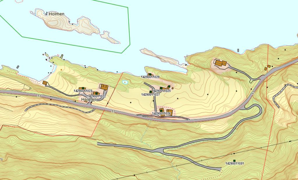 Nordplan side 20 Detaljregulering fv. 57 Strandanes - Nistadlia Kviene På strekningen langs Kviene (gnr/bnr 56/1) til Gryvlevika ligg eksisterande veg tett opp til eit sjømiljø med naust.