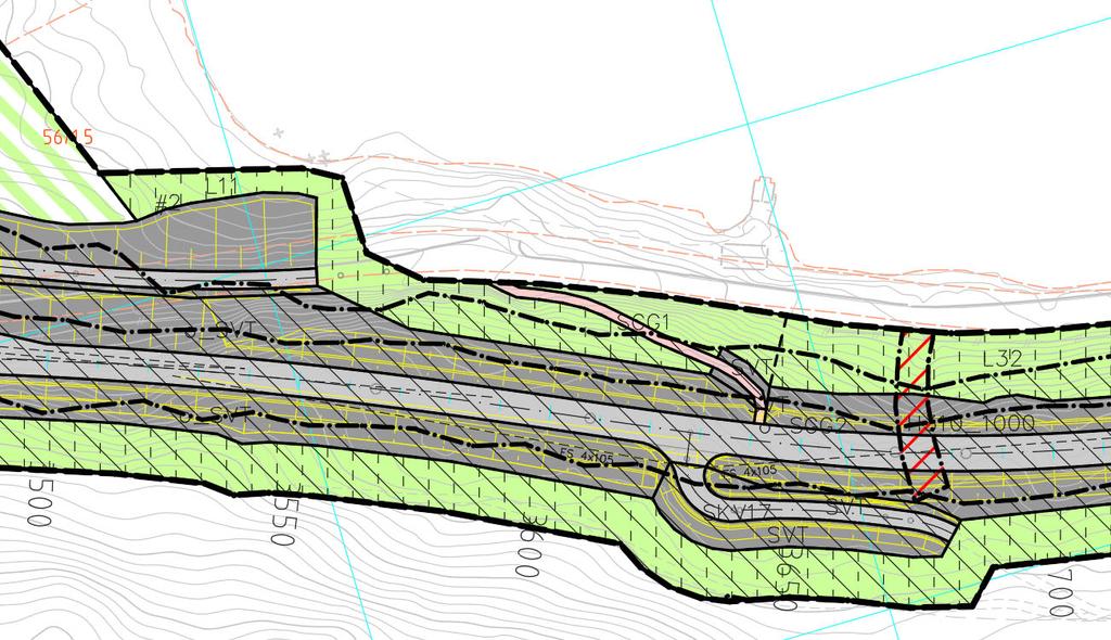 Nordplan side 55 - Detaljregulering fv. 57 Strandanes - Nistadlia Utklipp frå plankart, 1 høyring viser nytilkomst til tunet og eksisterande gangveg til sjøen ved Kviene.