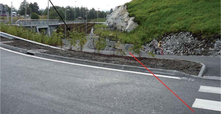 Siktkrav ved gangfelt og underganger Sikt mot gang /sykkelveg og underganger kan nevnes spesielt. Her slurves det oftest i forhold til for høy beplantning. Se krav i Sykkelhåndboka, hb. V122.