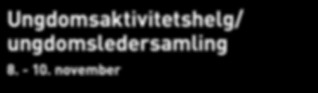 Ungdomsaktivitetshelg/ ungdomsledersamling 8. - 10. november Knallsuksessen fra 2018 ønsker vi å gjenta også i 2019.