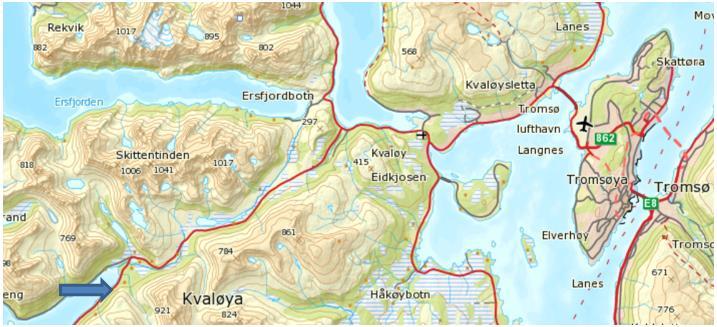 Planområdet omfatter et areal på 160 daa, inkludert kaianlegget på vestsiden av fylkesvegen 862.