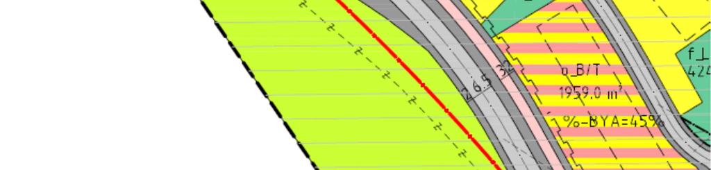 V9-10 er nye veger. Vegene V1 og V2 er regulert med bredder iht. til gjeldene regulering. V1 har total bredde 16,5m med 6,5m kjørebane, 3,0m gang- og sykkelveg og 2,0m grøft.