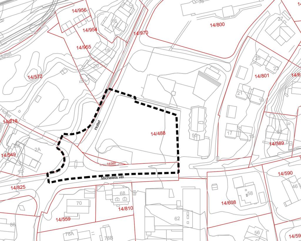 3.3 Eiendomsforhold Illustrasjon: Planavgrensning Planens avgrensning omfatter fem eiendommer.