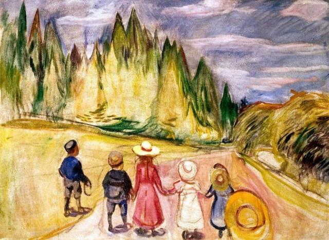Hvordan har barn og unge med atferd- og konsentrasjonsproblematikk opplevd å bli tatt med til terapisamtaler i oppveksten? Eventyrskogen (ca. 1903), Edvard Munch.