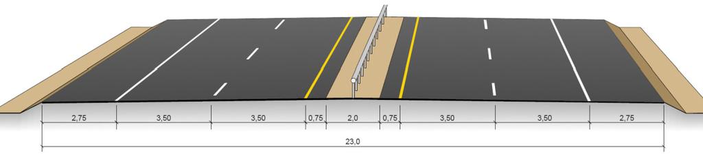 TILTAKSBESKRIVELSE Vegtekniske løsninger for ny E6 Veistandard og dimensjonerende kriterier Ny E6 bygges med utgangspunkt i H3 Nasjonal hovedveg, ÅDT > 12 000 og fartsgrense 110 km/t.