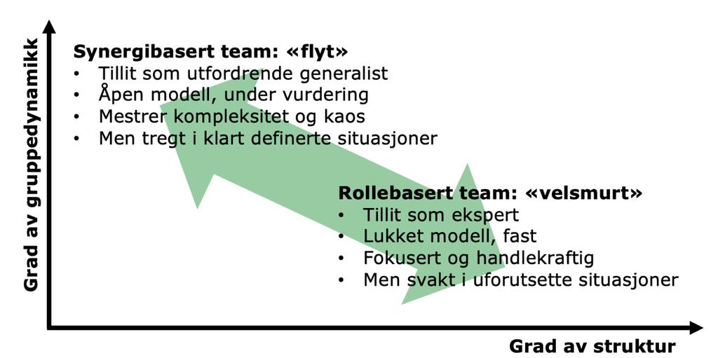 Forutsetninger for at et team skal prestere på høyt nivå Type oppgave avgjør hva som skal kreves av teamprestasjon Det finnes ikke noen oppskrift som alltid gir høyt presterende team.