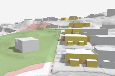 INNVIRKNING PÅ NABOBYGG Illustrasjonene på denne og neste side viser Spacemakers analyse av endringen i solforhold for omkringliggende bebyggelse, før og etter ny