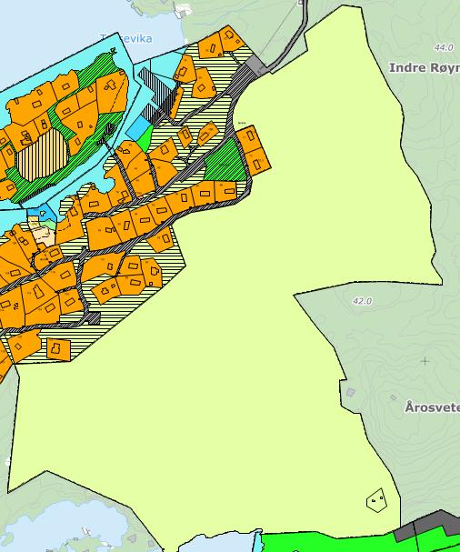 4.3 Tilgrensende planer Det er følgende tilgrensende reguleringsplan: Privat hytteplan 20/6 Åros (ID 19980514). Tilgrensende område er regulert til Jordog skogbruk.