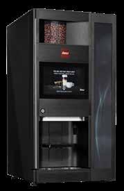 Dette er en multimedia kaffemaskin med 10 touchskjerm som muliggjør visning av bilder og video.