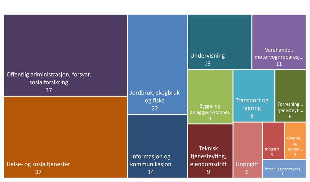 5 Ringvirkningsanalyse forbruk og privat sysselsetting Næringsstrukturen i Røyrvik er i dag dominert av offentlig sektor og primærnæringene, og i mangel på et betydelig antall næringsaktører i privat