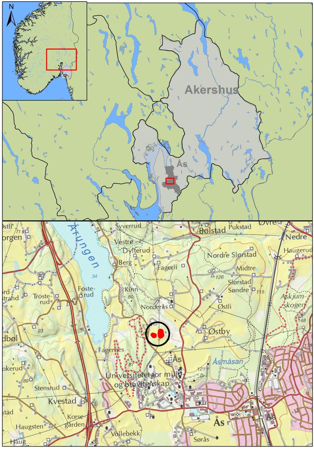 Figur 1: Oversiktskart (Kartgrunnlag: Statens kartverk.