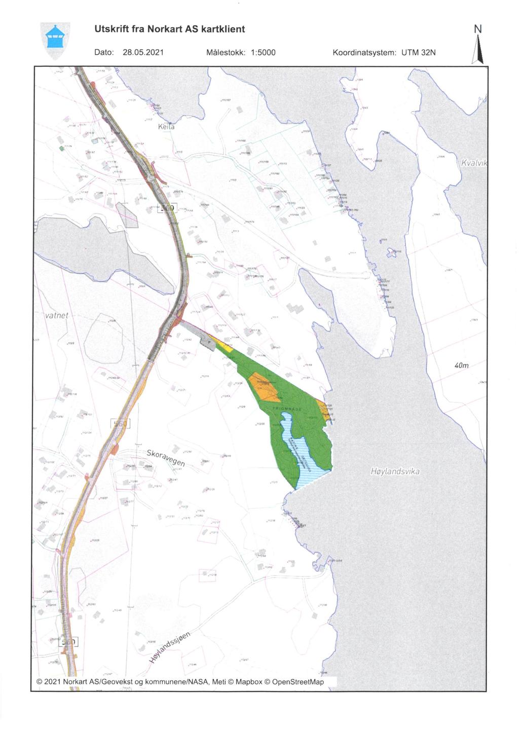 Utskrift fra Norkart AS kartklient i Dato: 28.05.2021 Mälestokk: 1 :5000 Koordinatsystem: UTM 32N.nz Kvalvi < \ i \ I vain:_\(/ :~~ \. \ ~- :\:u.