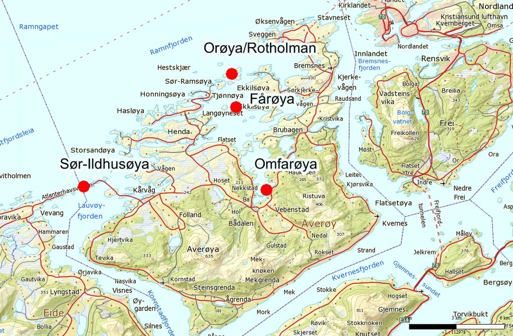 Forvaltningsplan for statlig sikra friluftslivsområder AVERØY kommune for 2019-2023 FÅRØYA Kart: Statleg sikra friluftsområder i Averøy kommune pr. 1.feb.