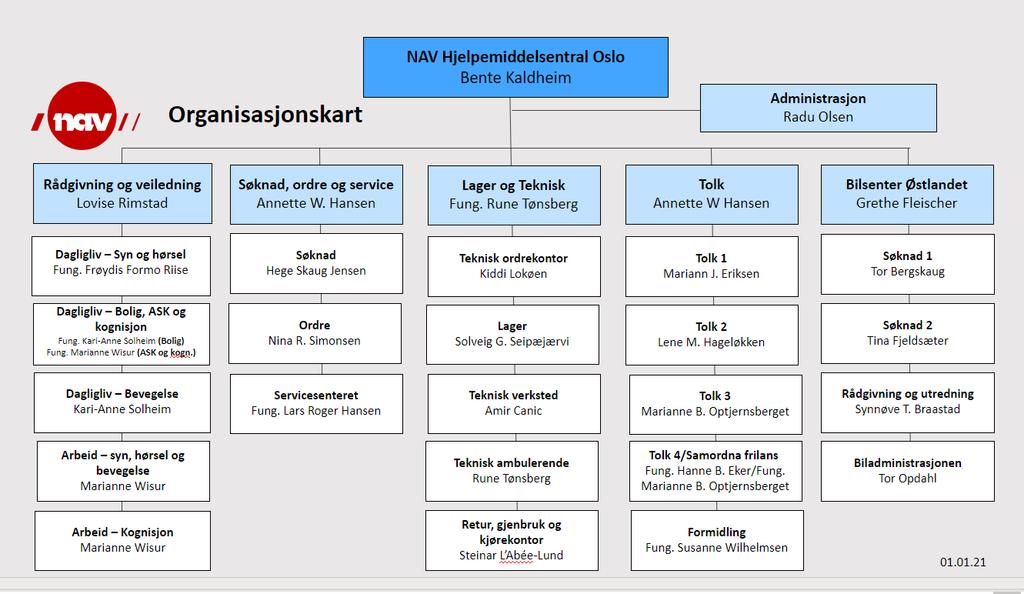 førstekonsulenter og rådgivere.