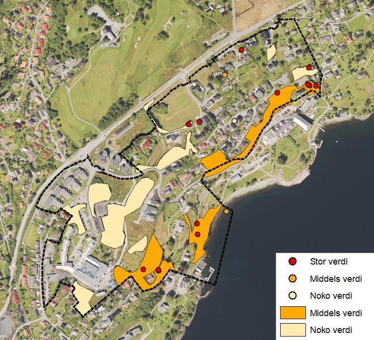 Andre relevante forhold og tiltak for vidare planlegging: - Større eiketre og andre større/eldre edellauvtre bør takast omsyn til i vidare planlegging.