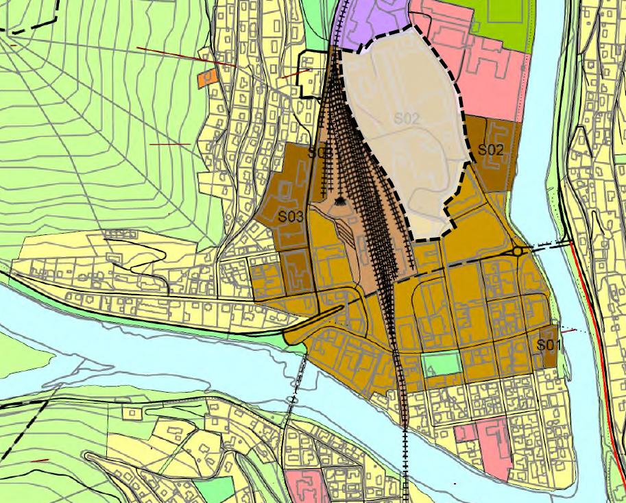 Utsnitt av kommuneplanens arealdel, planområdet er markert (kilde: planbeskrivelse Norconsult) Kort om planforslaget og enkelte av formålene i planen Johan Nygårds gate foreslås forlenget nordover