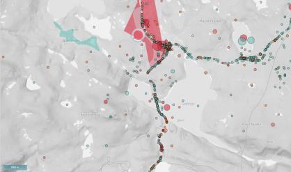 25 av 39 Løype 11 Gednje Kryss tilknytning til Tana kommune I løype 11 som går forbi Gednje kryss, langs kraftlinjen ved Gednje og videre mot kommunegransa til Berlevåg-Tana nord for Stjernevannet er