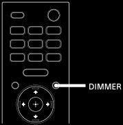 [Dimmer: Bright]: Frontpaneldisplayet og indikatorene lyser sterkt. [Dimmer: Dark]: Frontpaneldisplayet og indikatorene lyser mørkt. [Dimmer: Off]: Frontpaneldisplayet og indikatorene slukkes.