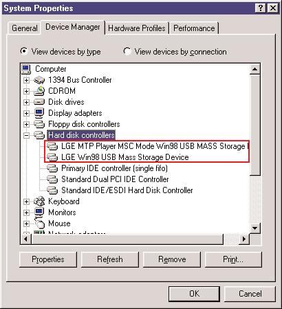 Installere software Installere MSC-enhetsdriveren for Win98SE 1 Kjør installasjonsprogrammet LGE203053 inst.bat under Drivers k Win98SE-mappen på CD-ROM-platen.