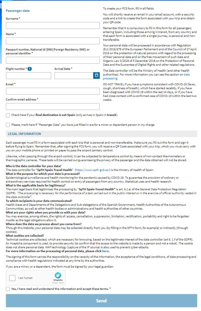 Registrering Aller først må du registrere deg hos spanske myndigheter via dette skjemaet. NB! Du kan ikke bruke bokstavene Æ, Ø og Å. Skriv i stedet ae, oe og aa.. Her skriver du etternavnet ditt 2.