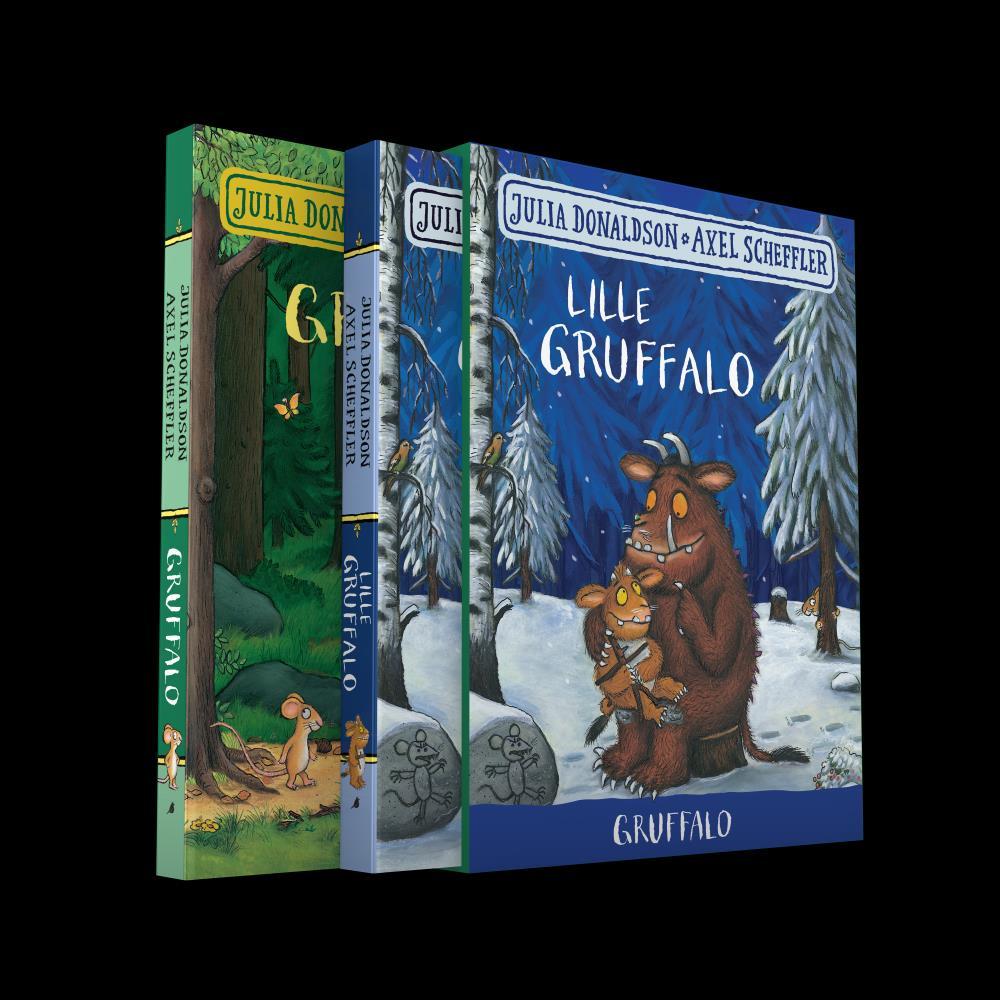 JULIA DONALDSON AXEL SCHEFFLER GRUFFALO og LILLE GRUFFALO 2 i 1 boks To favoritter i eksklusiv gaveboks til en rimelig penge.