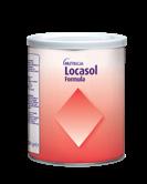 Locasol inneholder melkeprotein, karbohydrat, fett, vitaminer, mineraler og sporstoffer. Innholdet av kalsium og vitamin D er lavere enn i vanlige morsmelkerstatninger.