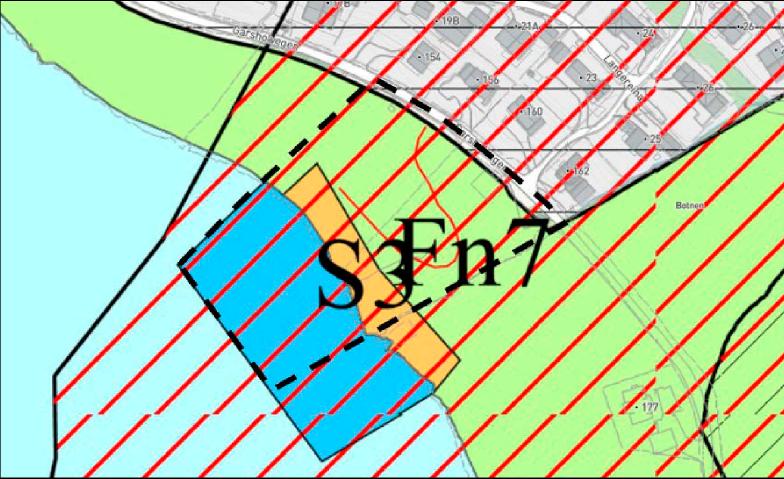 Kart/Illustrasjon over planområdet: Saksopplysningar: Plannamn: Botnen naustområde PlanID: 20210004 Føremål med planarbeidet: Naustrekke med tilkomstveg, parkering og småbåthamn Plantype: