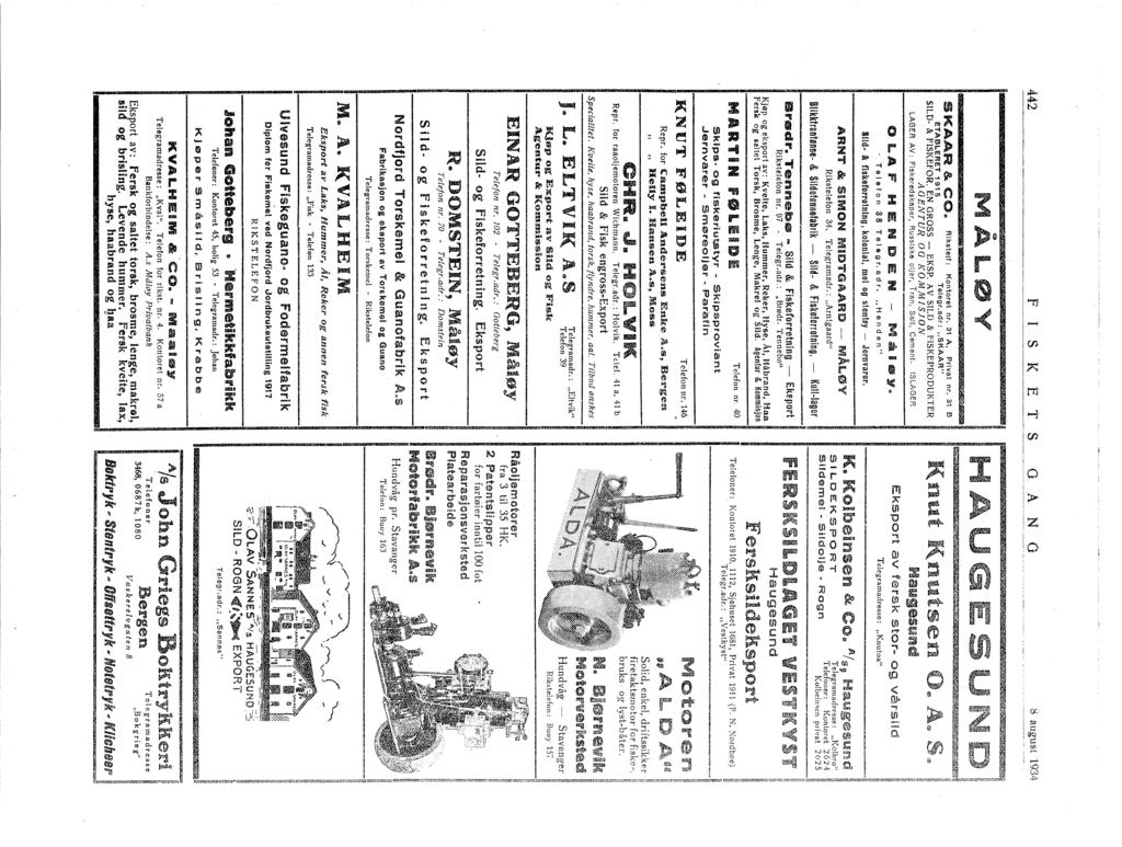 442 FS K ETS o L - \l! Telegr.adr: "SKAAR" SKAAR & co.. Rkstelf: Kontoret nr. 3 A, Prvat nr. 3 B ETABLERET 95 SLD- & FSKEfOR.