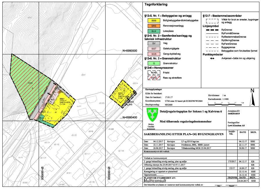 Side: 2/7 5.2 Ras og skredfare (H310) (pbl 11-8a) - For å ivareta sikkerhet mot skred tillates ikke flatehogst med flater større enn 0.5 dekar, bygging av skogsveg e.l. Sikringstiltak mot ras og skred tillates.