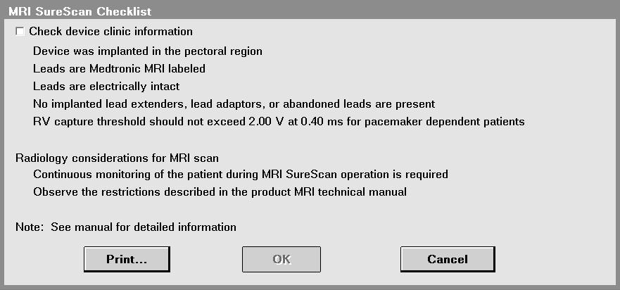 Figur 3. MRI SureScan Checklist 3.