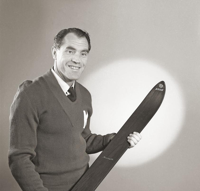 Bildet av storhopperen Arne Ulland er tatt i 1955.