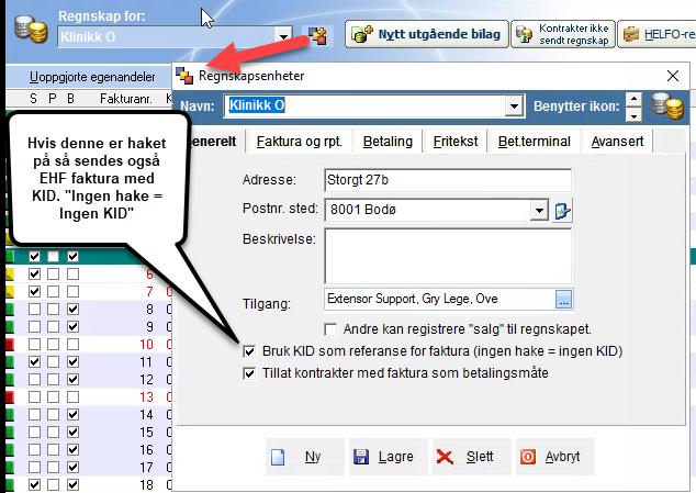 Sending av EHF uten KID nummer Normalt sender en EHF fakturaene med KID nummer, men på en enkel måte kan du sende uten KID til mottagere som ønsker det.