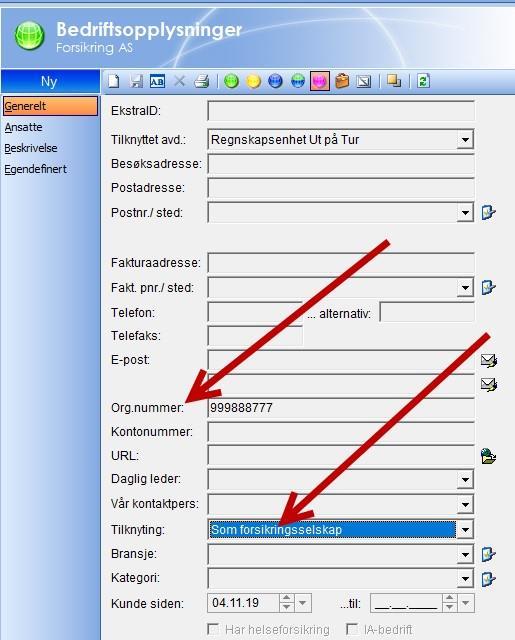 Forsikringsselskapet som bedrift i Extensor EHF-faktura er bare aktuelt for fakturering til bedrifter og forsikringsselskaper.