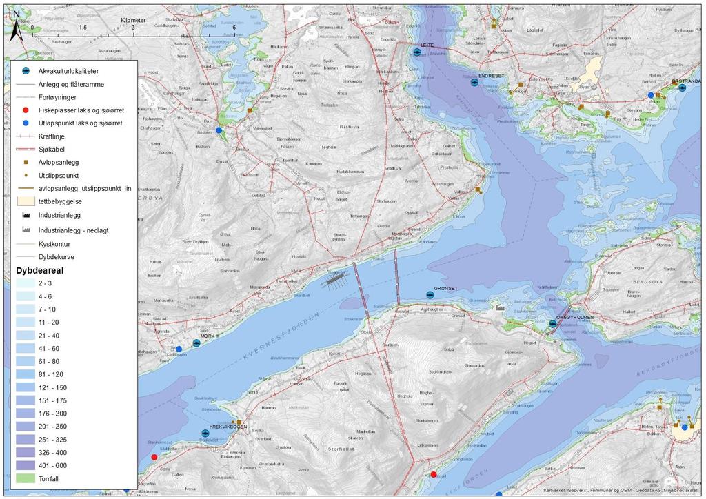 Sjøkart del 2 [1:50 000] Dybder, kabler og utslipp Firma: Måsøval AS Målestokk: 1:50 000 Dato:15.12.