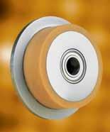 Løse hjul Stål med flens og PU-bane Bruk/ egenskaper: Spesielt godt egnet til innendørs bruk pga. støydempende egenskap.