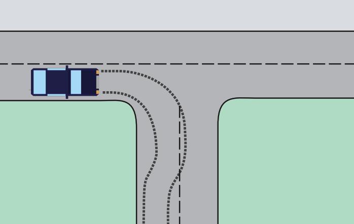 Dette betyr at hele kjøretøyet, inklusivt overheng, skal kunne bevege seg innenfor sitt eget kjørefelt På gater utenom kryss skal disse strekningene kunne trafikkeres med en fart tilsvarende