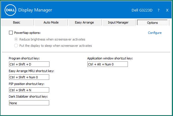 Definere hurtigtaster Du kan definere hurtigtaster for rask tilgang til følgende DDM-funksjoner: Program shortcut key (Programhurtigtast): for å åpne dialogboksen Quick settings (Hurtiginnstillinger)