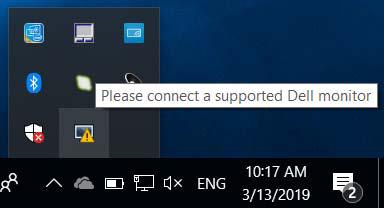 Feilsøking DDM fungerer bare med skjermer fra Dell. Dell Display Manager støtter ikke skjermer fra andre produsenter. Hvis DDM ikke fungerer med skjermen, vises følgende ikon i systemstatusfeltet.