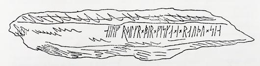K a p i t t e l S E N - H O L O C E N En runeinnskrift i Gausdal er eldste vitnemål om utsetting av fisk i Norge Illustrasjonen viser runesteinen på gården Lie i Østre Gausdal.