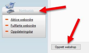 KOM I GANG OPPRETT NETTBUTIKK Opprett nettbutikken fra Pckasse Gå til Admin i Pckasse Trykk på Nettbutikk fanen Trykk Opprett webshop.
