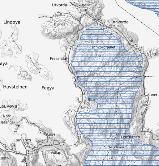 13 2.12 Reindrift Planområdet ligger innenfor Fovsen-Njaarke sijte (Fosen reinbeitedistrikt).