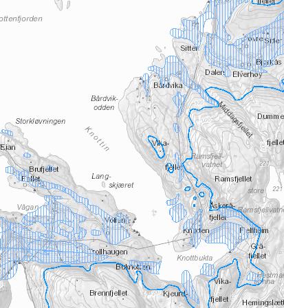 Det er ikke registrert kvikkleiresoner innenfor planområdet, men ved Lauvsnes like vest for planområdet er