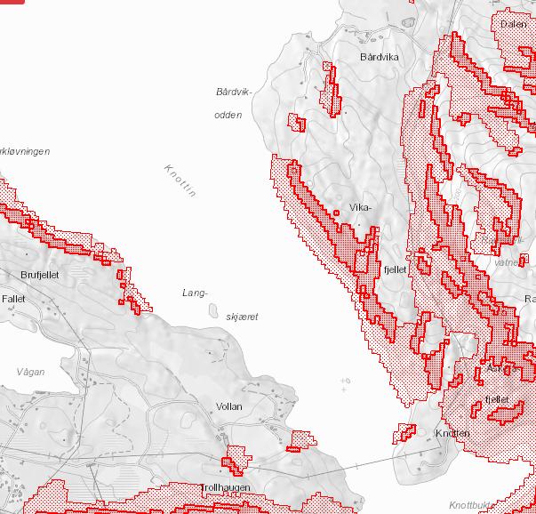15 Snøskred og steinsprang aktsomhetsområder Det er på grunn av terrengformasjoner registrert